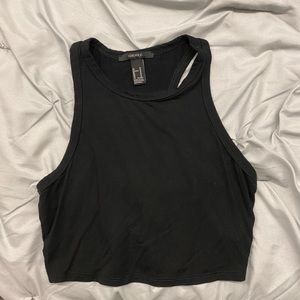 black cropped tank